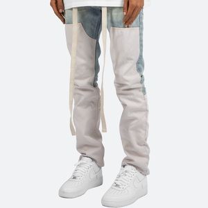 D187 WESTERN STRAIGHT DENIM in BLUE/NATURAL